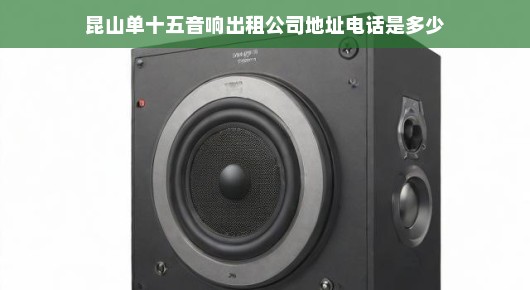昆山单十五音响出租行业的翘楚—您值得信赖的专业音响服务提供商