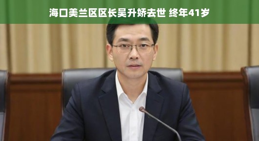 海口美兰区区长吴升娇逝世，享年四十一岁