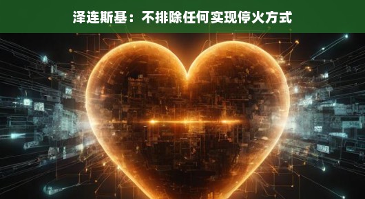 泽连斯基，开放心态，不排除任何实现停火方式