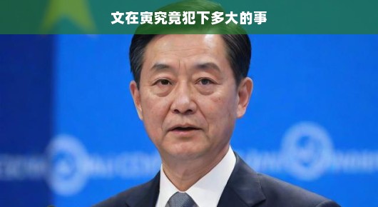 文在寅究竟犯下多大的事?揭秘真相的背后