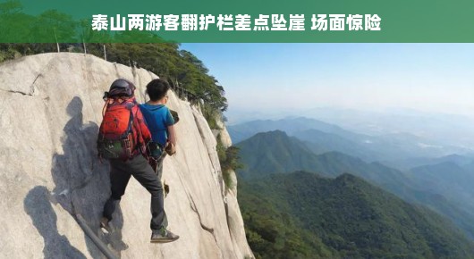 泰山惊魂一刻,两游客翻护栏差点坠崖的惊险经历