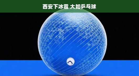 西安奇遇，冰雹大如乒乓球