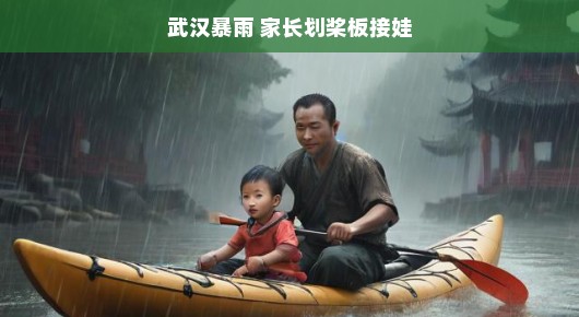 暴雨天武汉家长划桨板接娃，创意满满演绎家校情深，暖心一幕！